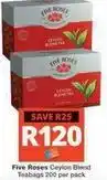 Checkers Five roses - ceylon blend teabags offer