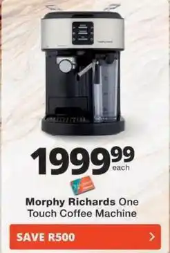 Checkers One touch coffee machine offer