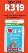 Checkers Lovies - disposable nappies per pack offer