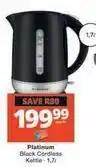Checkers Platinum - black cordless kettle offer
