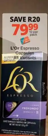 Checkers Nespresso - espresso capsules offer