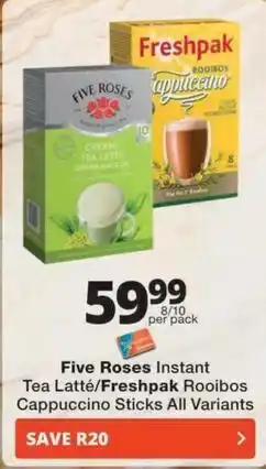 Checkers Freshpak - instant tea latté/rooibos cappuccino sticks offer