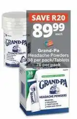 Checkers Grand-pa - headache powders offer