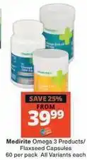 Checkers Omega - 3 products/flaxseed capsules offer