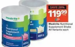 Checkers Nutritional supplement shake offer