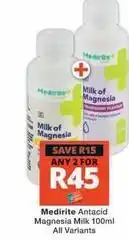 Checkers Milk of magnesia antacid offer
