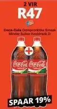 Checkers Coca cola - coca-cola oorspronklike smaak minder suiker koeldrank offer