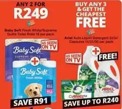 Checkers Baby soft - fresh white/supreme quilts toilet rolls offer