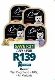 Checkers Cesar - wet dog food offer