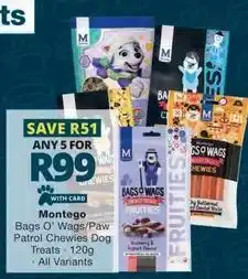 Checkers Bags o' wags/paw patrol chewy dog treats offer
