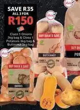 Checkers Class 1 onions, potatoes & butternut offer