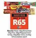 Checkers Nestlé - rolo, smarties, tex, peppermint crisp, bar-one chocolates offer