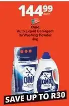 Checkers Omo - auto liquid detergent 3l/washing powder 4kg offer