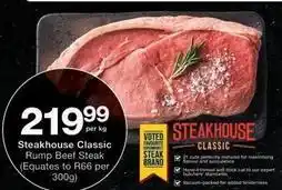 Checkers Steakhouse classic rump beef steak offer