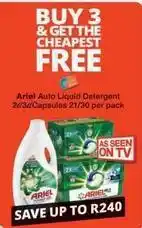 Checkers Ariel - auto liquid detergent 2l/3l/capsules 21/30 per pack offer