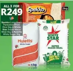 Checkers Spekko - long grain parboiled white rice, white sugar, super maize meal offer
