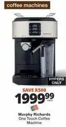 Checkers One touch coffee machine offer