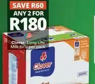 Checkers Clover - long life milk 6x1l offer