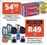 Checkers Colgate - value pack triple action toothpaste offer