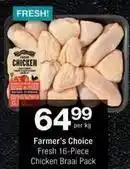 Checkers Farmer's choice - fresh 16-piece chicken braai pack offer
