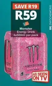 Checkers Monster - energy drink 4x500ml per pack offer