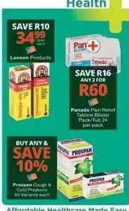 Checkers Panado - pain relief tablets blister pack offer