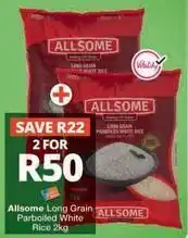 Checkers Allsome - long grain parboiled white rice 2kg offer