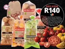 Checkers Apple - boil & roast potatoes, golden delicious s, class 1 onions, butternut, oranges offer