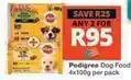 Checkers Pedigree - dog food 4x100g per pack offer