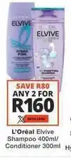Checkers Elvive - shampoo 400ml/conditioner 300ml offer