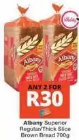 Checkers Albany - superior regular/thick slice brown bread 700g offer