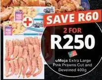 Checkers Extra large pink prawns cut and deveined offer