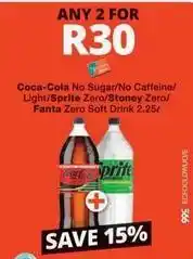 Checkers Coca cola - coca-cola no sugar/no caffeine/light/sprite zero/stoney zero/fanta zero soft drink offer