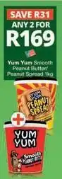 Checkers Yum yum - smooth peanut butter/peanut spread 1kg offer
