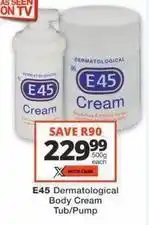 Checkers Dermatological body cream tub/pump offer