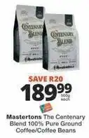 Checkers The centenary blend 100% pure ground coffee/coffee beans offer