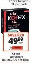 Checkers Kotex - tampons offer