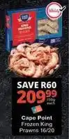 Checkers Cape point - frozen king prawns 16/20 offer