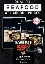 Checkers Cape point - frozen white clams offer