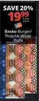 Checkers Sasko - burger/regular white rolls offer