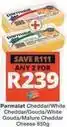 Checkers Parmalat - cheddar/white cheddar/gouda/white gouda/mature cheddar cheese offer