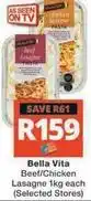 Checkers Bella vita - beef/chicken lasagne offer