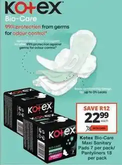 Checkers Kotex - maxi sanitary pads / pantyliners offer