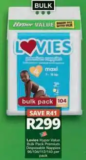 Checkers Lovies - hyper value bulk pack premium disposable nappies offer