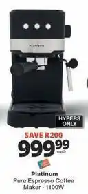 Checkers Platinum - pure espresso coffee maker - 1100w offer