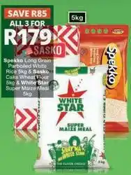 Checkers Spekko - long grain parboiled white rice & white star super maize meal offer