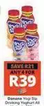 Checkers Danone - yogi sip drinking yoghurt offer