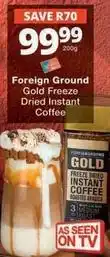Checkers Foreign ground dried instant coffee offer