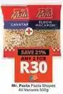 Checkers Pasta shapes offer