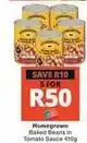 Checkers Baked beans in tomato sauce offer
